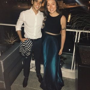 Black and Blue Winter Formal Dress